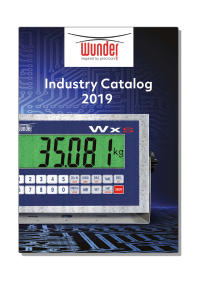 Copertina del catalogo bilance industriali Wunder in versione inglese con visore wxs
